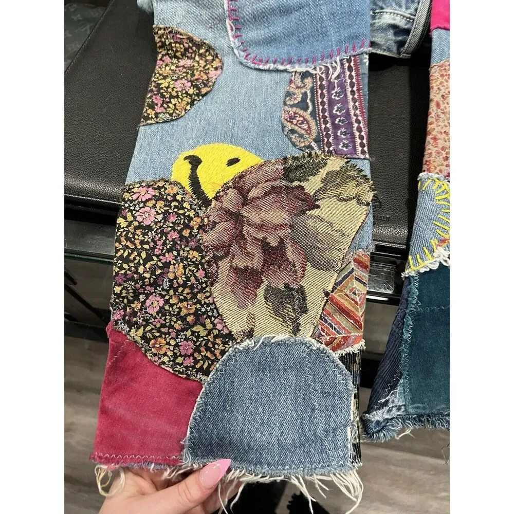 KAPITAL Straight Leg Crazy Patchwork Jeans Size 30 AUTHENTIC - Picture 4 of 15